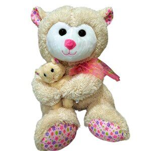 Hug and Luv Mama Mother Sheep and Baby Lamb Plush Cream Stuffed Animal 18 Inch